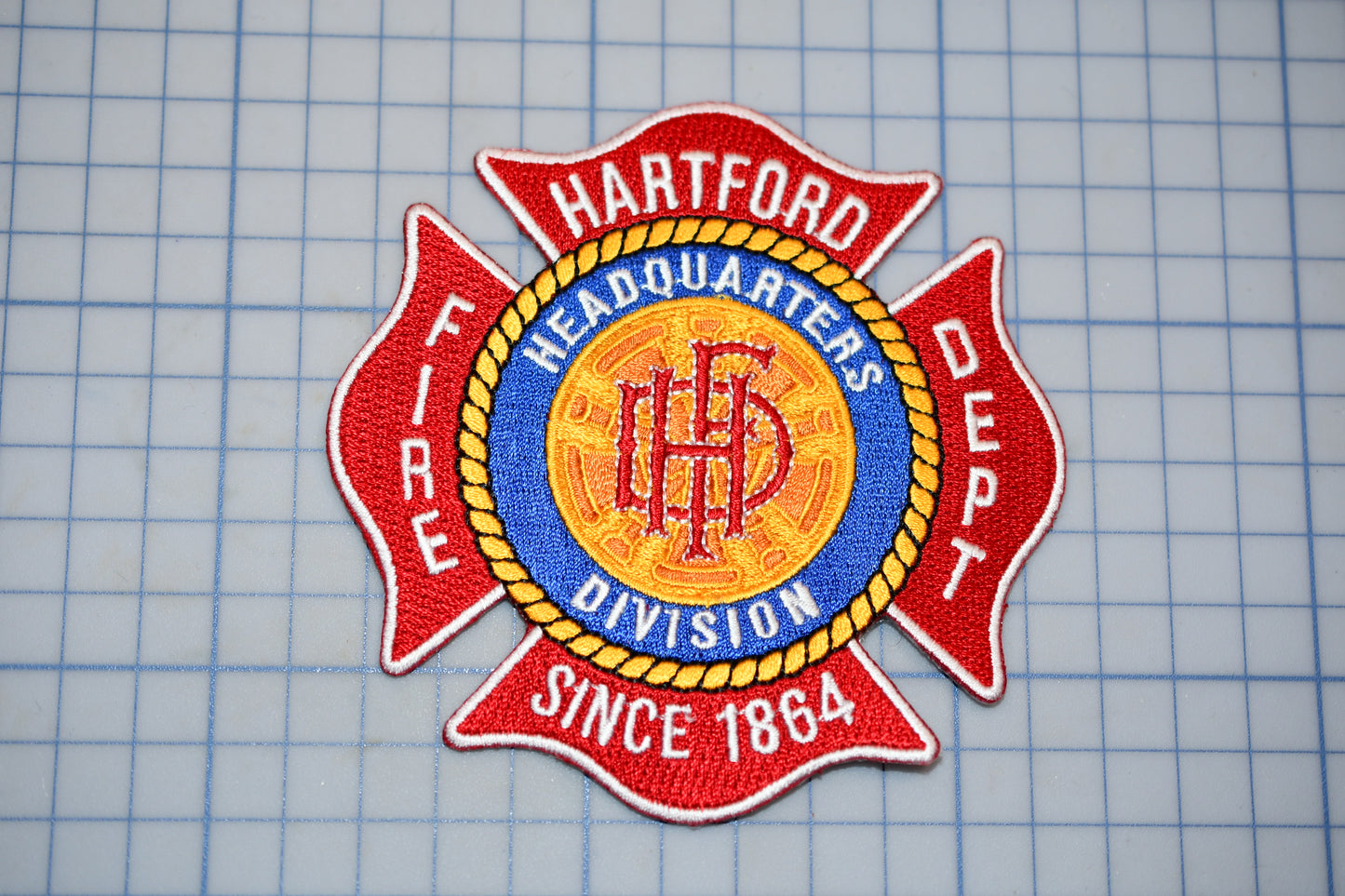 a patch with a fire department logo on it