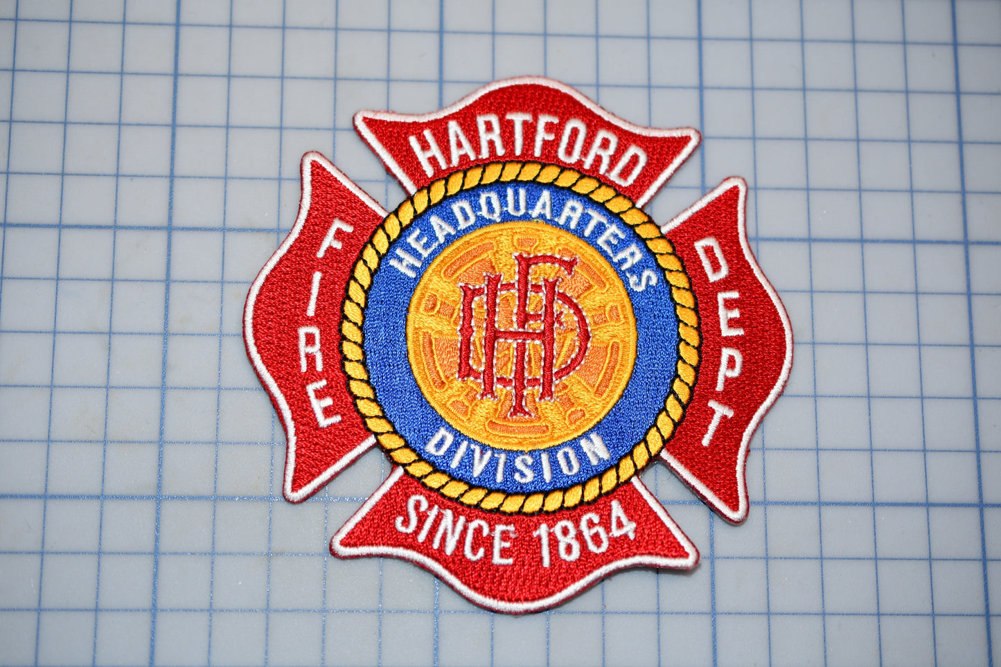 a patch with a fire department logo on it