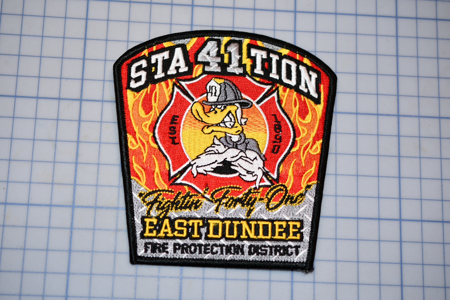 a patch with a fire department logo on it