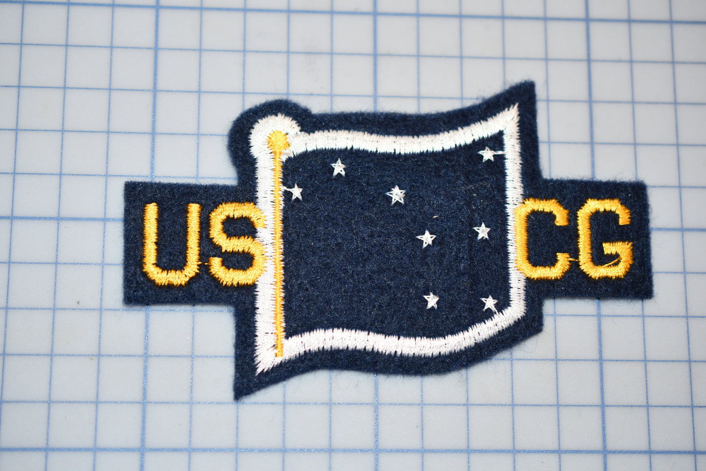 a close up of a patch on a table