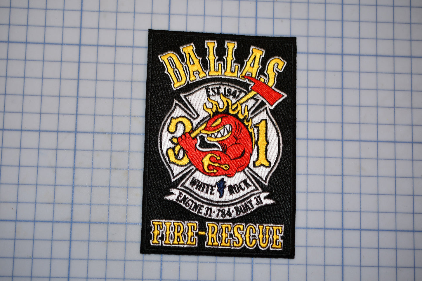 a patch with a fire department logo on it