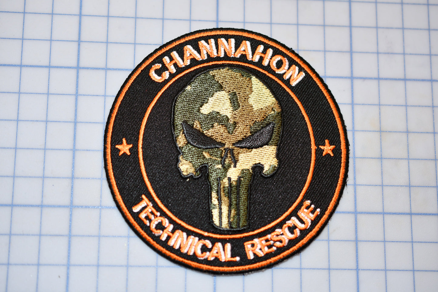 a patch with a picture of a skull on it