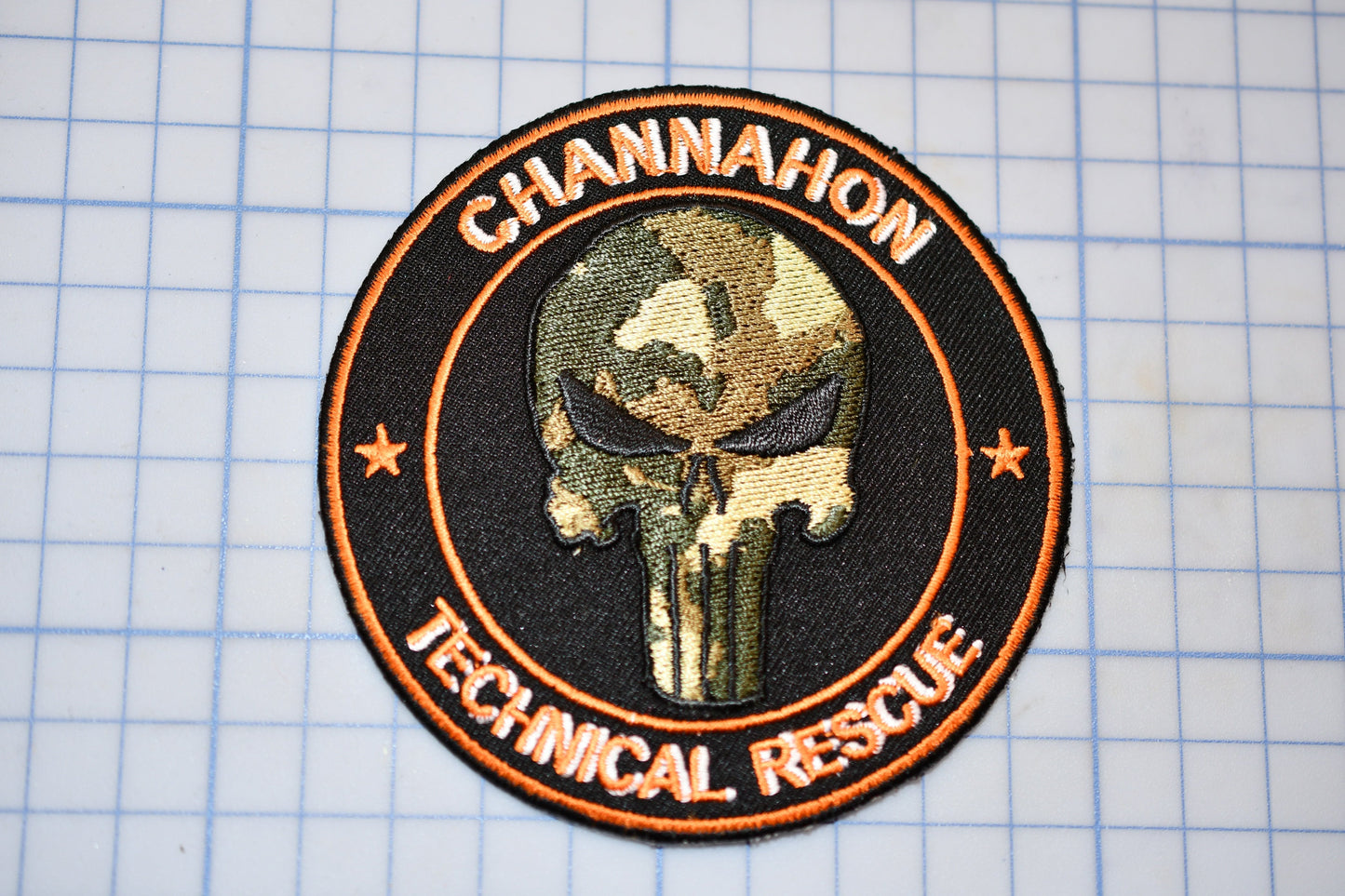 a patch with a picture of a skull on it