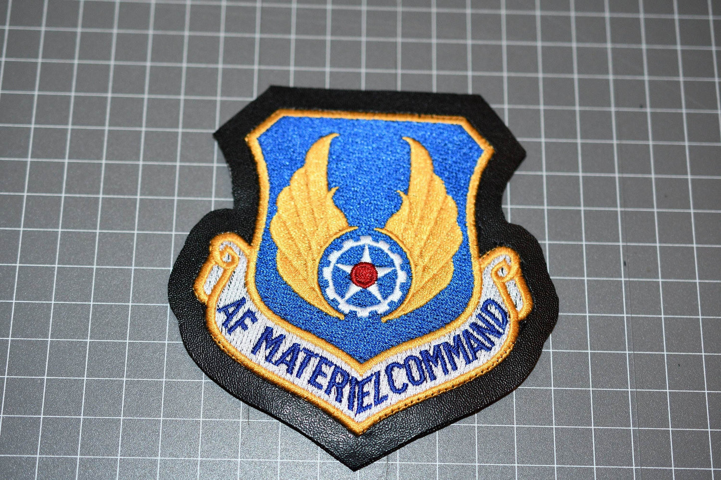 USAF Air Force Material Command Patch - Embroidered On Leather (Hook & Loop) ( US-MIL )