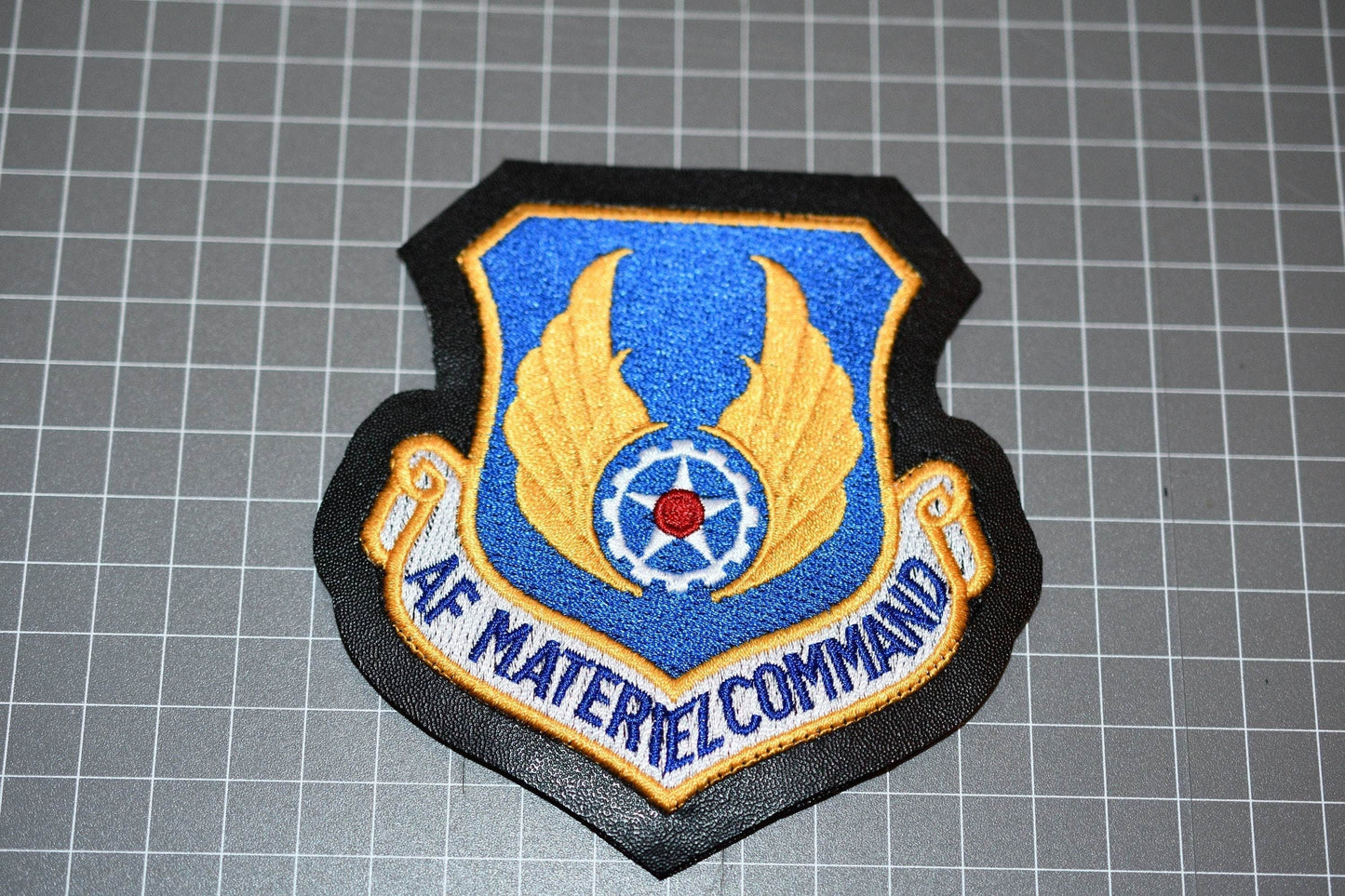 USAF Air Force Material Command Patch - Embroidered On Leather (Hook & Loop) ( US-MIL )
