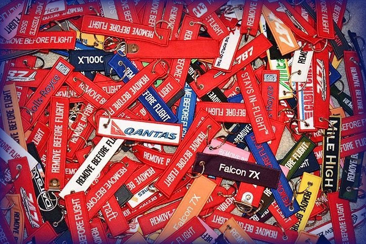 Remove Before Flight Keyrings