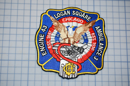 a chicago fire department patch on a cutting board
