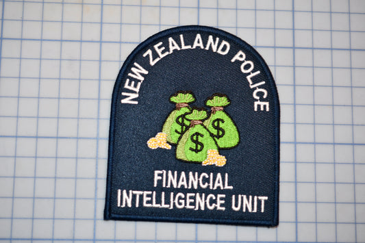 a New Zealand Police Financial Intelligence Unit patch.