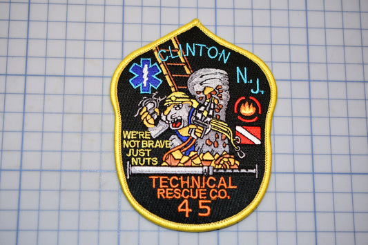 a patch with a picture of a man on a ladder