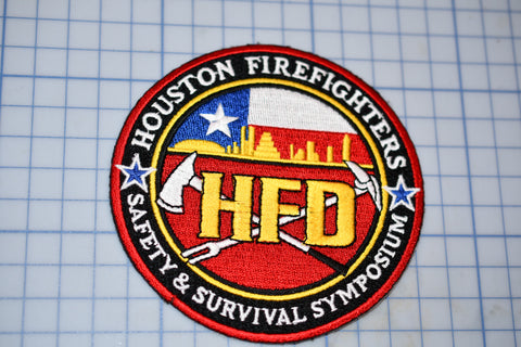 a patch with the words houston firefighters safety and survival symbol