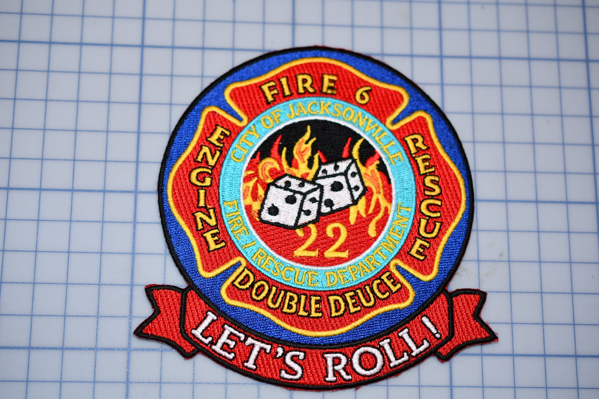 City Of Jacksonville Florida Fire Department Fire 6 "Double Deuce" Patch (B19)