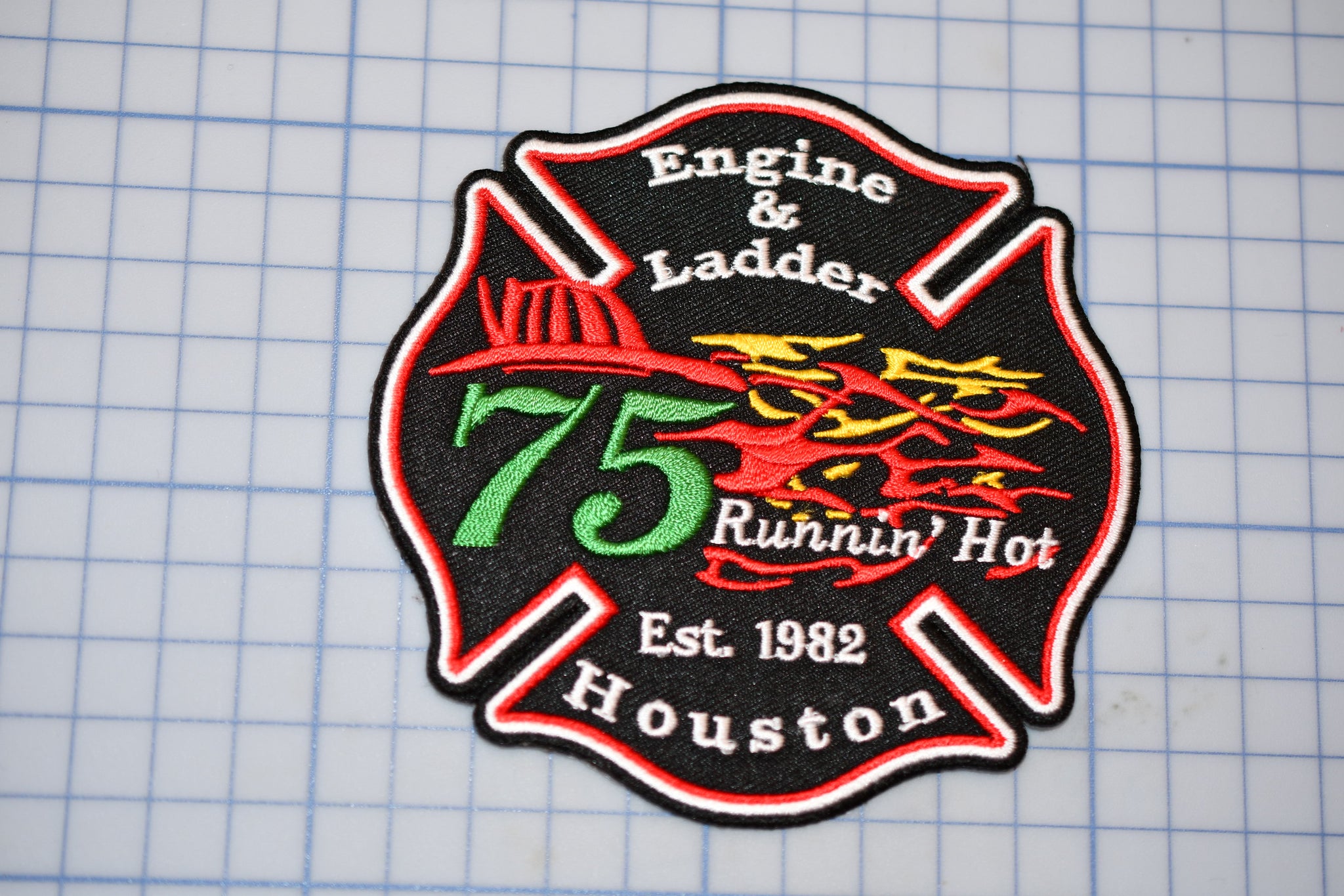 Houston Texas Fire Department Engine Ladder 75 "Runnin' Hot" Patch (B19)