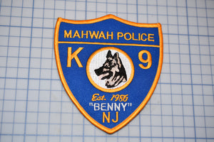 Mahwah New Jersey Police K9 Patch (S5-3)