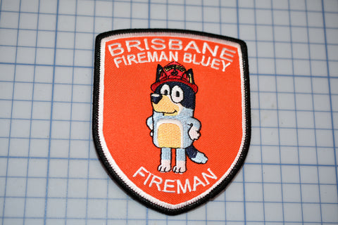 a patch with a fireman dog on it