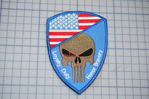 a patch with a picture of a skull on it