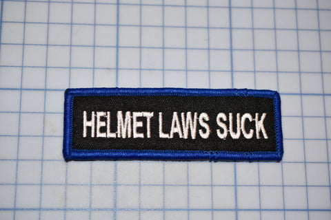 "Helmet Laws Suck" Sew On Biker Patch (B30-366)
