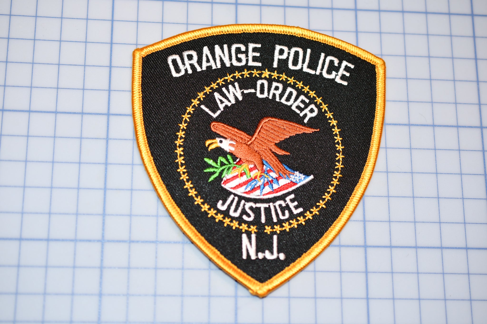Orange New Jersey Policer Patch (B29-342)