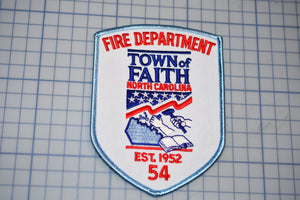 Town Of Faith North Carolina Fire Department Patch (B29-360)