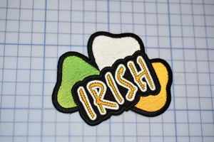 a patch with the word irish on it