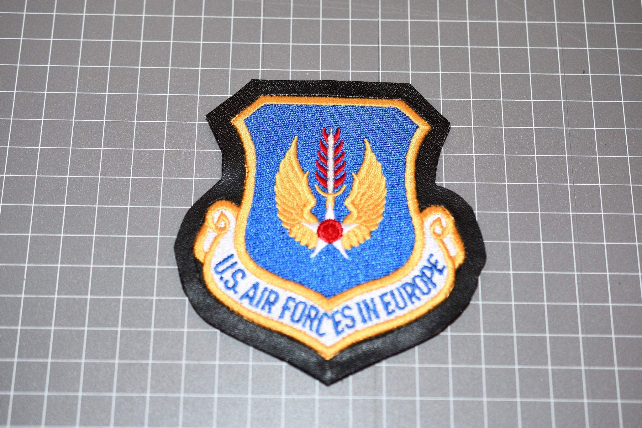 USAF Air Forces In Europe Patch - Embroidered On Leather (Hook & Loop)   ( US-MIL  )