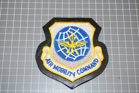 USAF Air Mobility Command Patch - Embroidered On Leather (Hook & Loop)   ( US-MIL  )