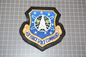 USAF Air Force Space Command Patch - Embroidered On Leather (Hook & Loop)   ( US-MIL  )