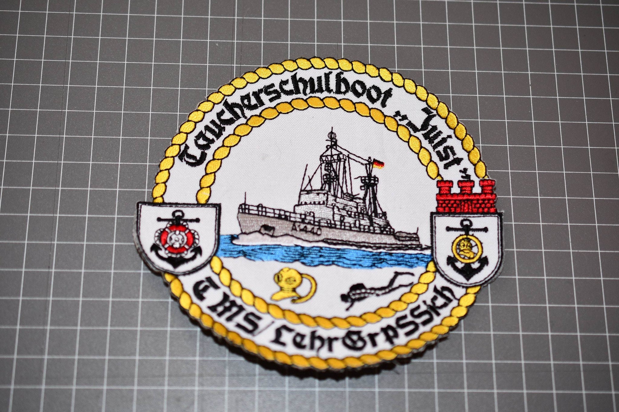 German Navy Verbandsabzeichen Taucherschulboot Juist TMS Frogman Patch (B10-133)