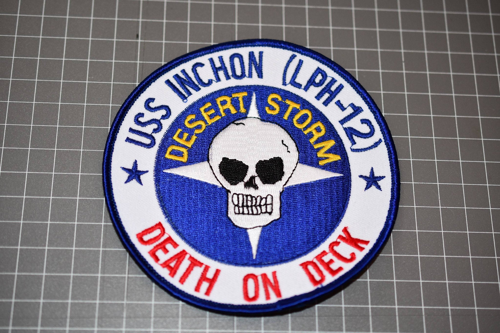 USN USS Inchon (LPH-12) "Death On Deck" Desert Storm Patch (B10-130)