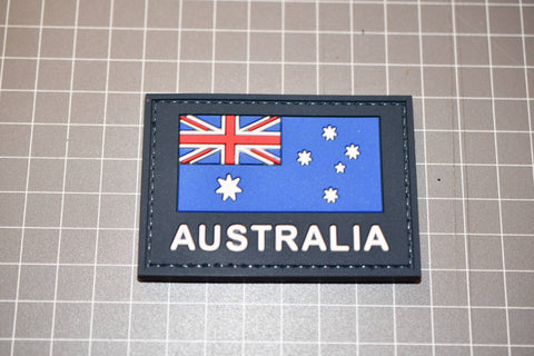 Australia Flag PVC Patch - Blue Background (Hook & Loop) (B22)
