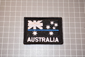 Australia Flag "Thin Blue Line" Patch (Hook & Loop) (B22)
