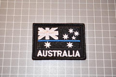 Australia Flag "Thin Blue Line" Patch (Hook & Loop) (B22)