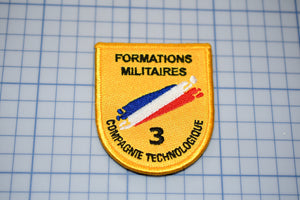 French Military Formations Militaries Compagnte Technologioque 3 Patch (Hook & Loop) (S2)