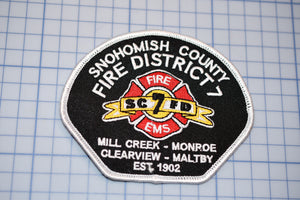 Snohomish County Washington Fire District 7 Patch (B25-335)